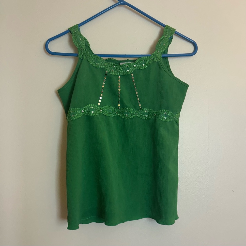 Mary-KateandAshley Green Glitter Tank Top